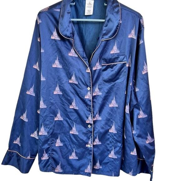 Walt Disney World 50th Celebration Satin PJ Pajama Set Castle Collection size 2X - Picture 2 of 9